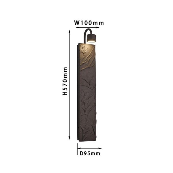 ((настенный светильник Exemplum 1*LED*5W, 450LM, 4000K, included черное основание с фактурой дерева,