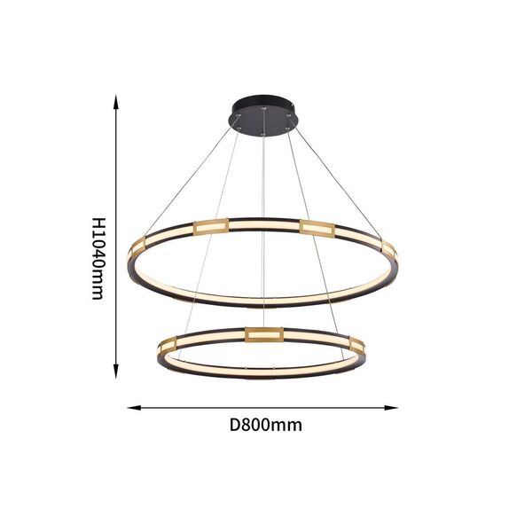((подвесная люстра Rota LED*103.2W, 9288LM, 4000K, included основание черного матового цвета с золот