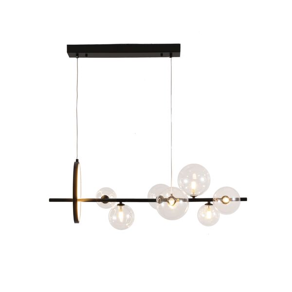 ((07608-7A,19 Люстра Иона черный w90*28 h150 G9 7*5W+ Led 17W (4000K) (Led) (лампами не комплектуетс