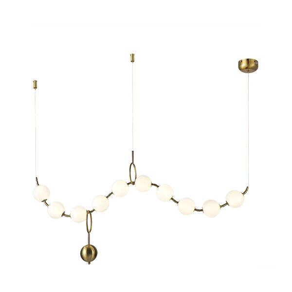 ((07623-10A,20 Подвес Стин бронза, плафоны белые w130*20 h100 Led 10*6W (4000К)