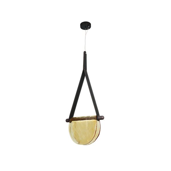 ((07687-30,19(03) Подвес Тэрро черный (плафон янтарь) w37*5 h120 Led 8W (4000K)