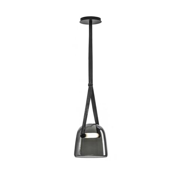 07688-20,19(16) Подвес Зорди черный (плафон серый) d20 h160 Led 12W (4000K)