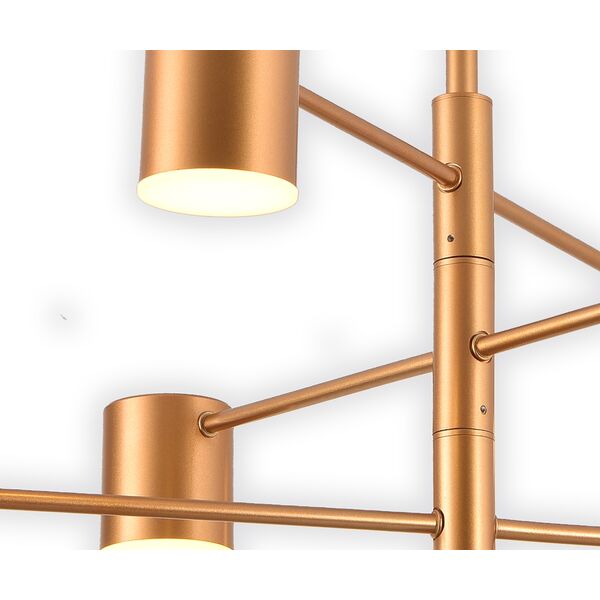 ((07650-6,33(3000K) Люстра Мекли золото d90 h78 Led 3*6w+3*8w (3000K)