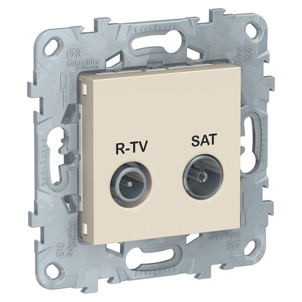 R-TV/ SAT розетка , одиночная, бежевый, UNICA NEW