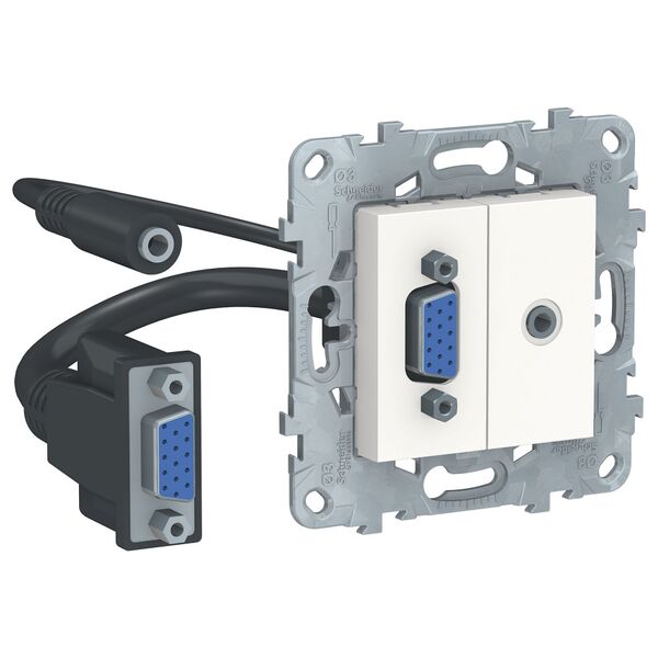 Розетка HD15+Minijack, белый, UNICA NEW