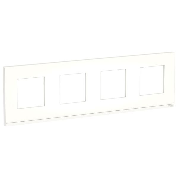 Рамка 4-постовая, горизонтальная, матовое стекло/белый, UNICA PURE
