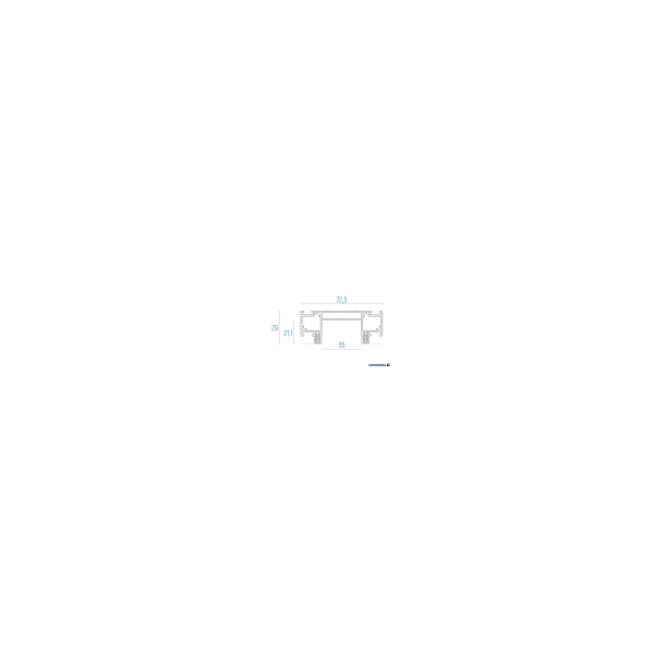 Система для встраивания однофазного трека (Видимый фиксатор светильника)  Белый 2м