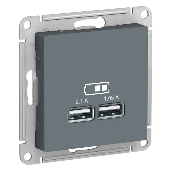 USB РОЗЕТКА, 5В, 1 порт x 2,1 А, 2 порта х 1,05 А, ГРИФЕЛЬ, ATLAS 1шт