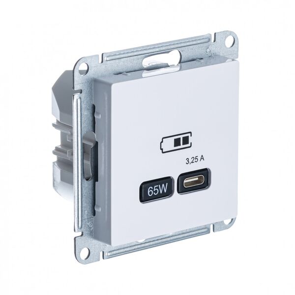 РОЗЕТКА type C, 65W, механизм, БЕЛЫЙ, ATLAS