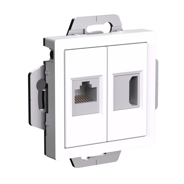 РОЗЕТКА двойная HDMI+RJ45, кат.5Е, механизм, БЕЛЫЙ