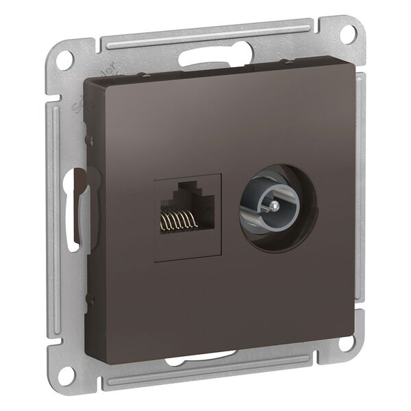 РОЗЕТКА двойная комп+ТВ, RJ45+TV, кат.5E, МОККО, ATLAS 10шт