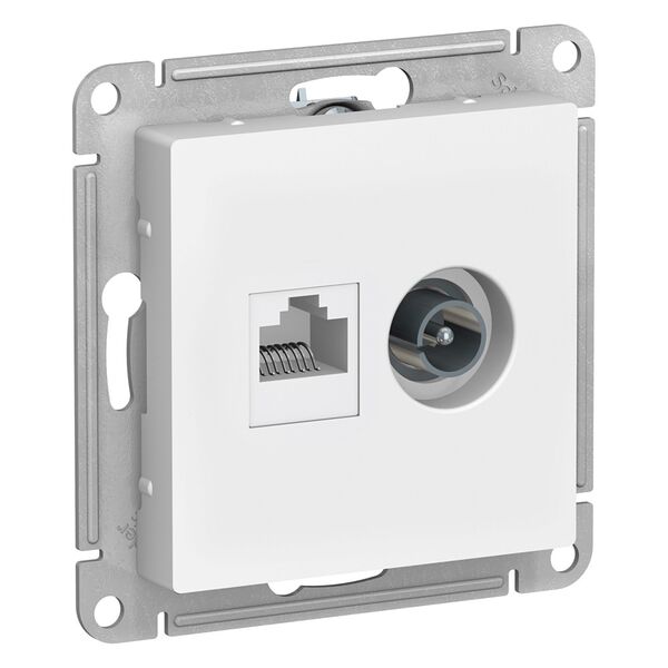 РОЗЕТКА двойная комп+ТВ, RJ45+TV, кат.5E, БЕЛЫЙ, ATLAS 10шт