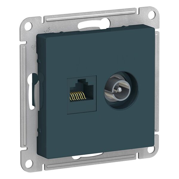 РОЗЕТКА двойная комп+ТВ, RJ45+TV, кат.5E, ИЗУМРУД, ATLAS