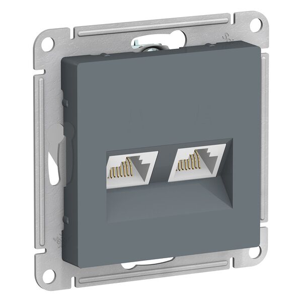 РОЗЕТКА двойная компьютерная RJ45+RJ45, кат.5E, ГРИФЕЛЬ, ATLAS 10шт