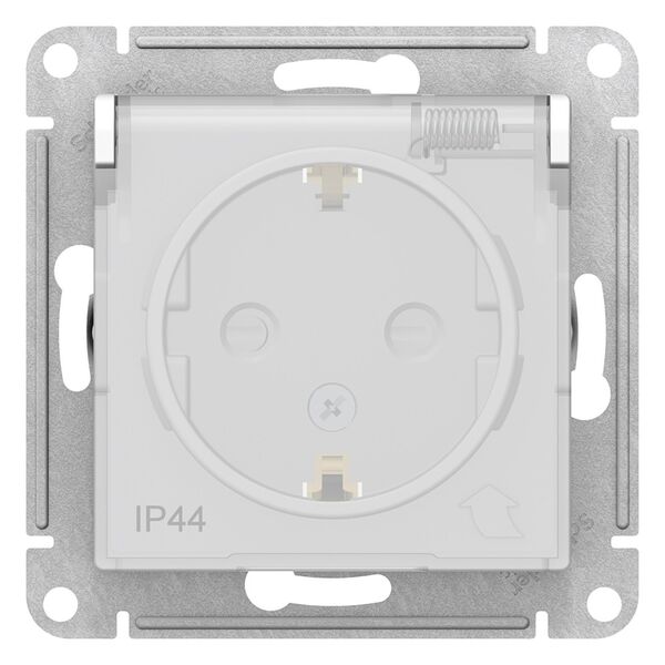 РОЗЕТКА с з/к со шторками с крышкой, 16А, IP44, БЕЛЫЙ, ATLAS Aqua 15шт