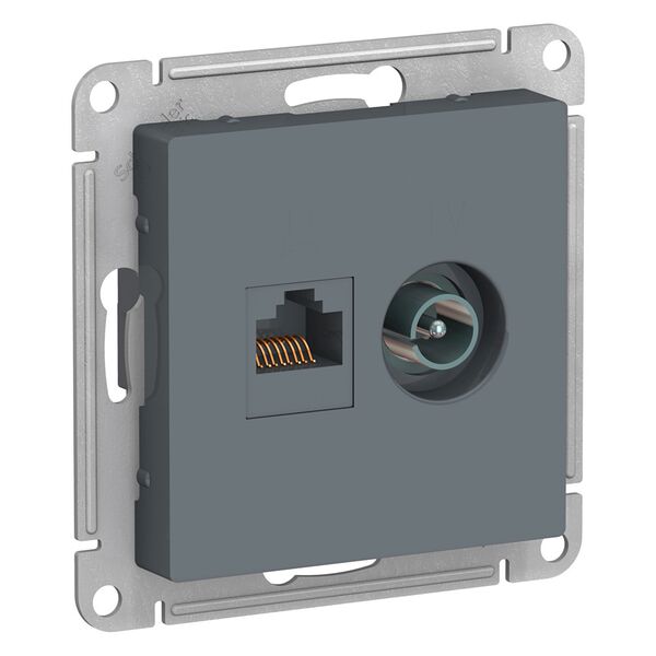 РОЗЕТКА двойная комп+ТВ, RJ45+TV, кат.5E, ГРИФЕЛЬ, ATLAS 10шт