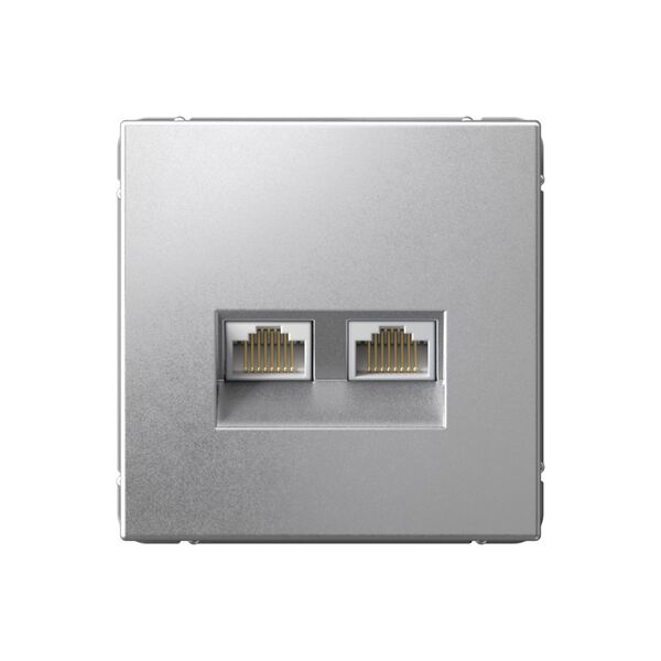 РОЗЕТКА двойная компьютерная RJ45+RJ45, кат.6А, механизм, АЛЮМИНИЙ ARTGALLERY