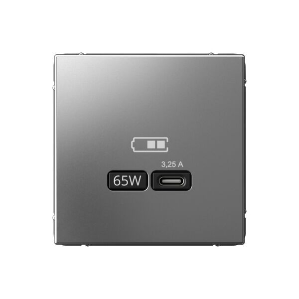 USB РОЗЕТКА тип-С 65Вт высокоскор.заряд. QC, PD, механизм, СТАЛЬ ARTGALLERY