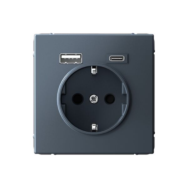 РОЗЕТКА 16А с 2 USB A+C, 5В/2,4А/3,0А, 2х5В/1,5А, механизм, ГРИФЕЛЬ  ARTGALLERY