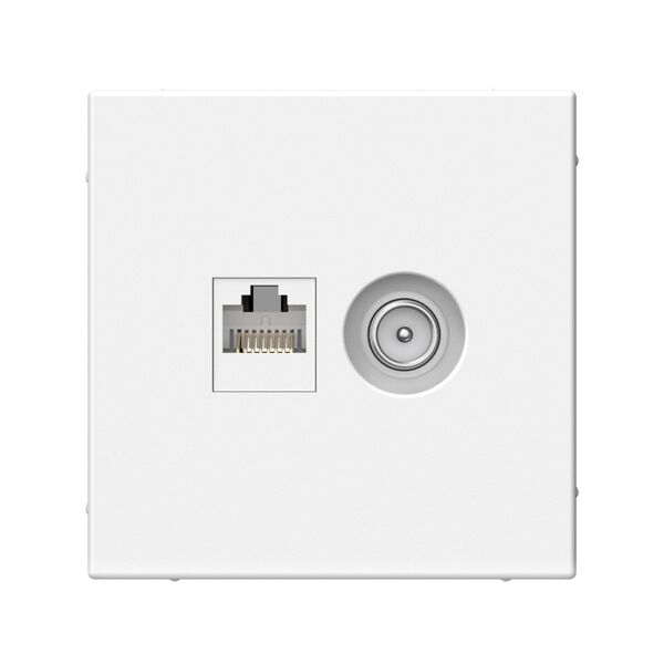 РОЗЕТКА двойная ТВ + компьютерная RJ45, кат. 5Е, БЕЛЫЙ ARTGALLERY