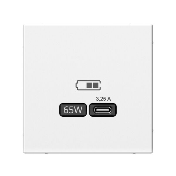 USB РОЗЕТКА тип-С 65Вт высокоскор.заряд. QC, PD, механизм, БЕЛЫЙ ARTGALLERY