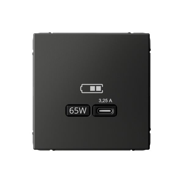 USB РОЗЕТКА тип-С 65Вт высокоскор.заряд. QC, PD, механизм, БАЗАЛЬТ ARTGALLERY