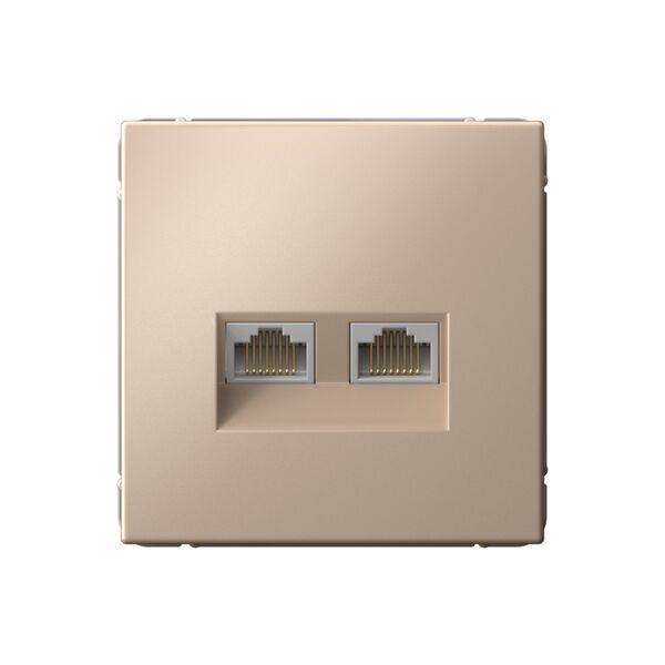 РОЗЕТКА двойная компьютерная RJ45+RJ45, кат.6А, механизм, ПЕСОЧНЫЙ ARTGALLERY