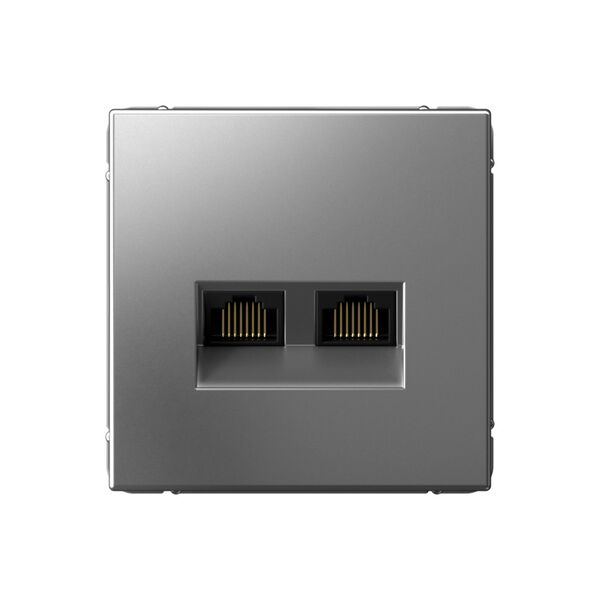РОЗЕТКА двойная компьютерная RJ45+RJ45, кат.6А, механизм, СТАЛЬ ARTGALLERY