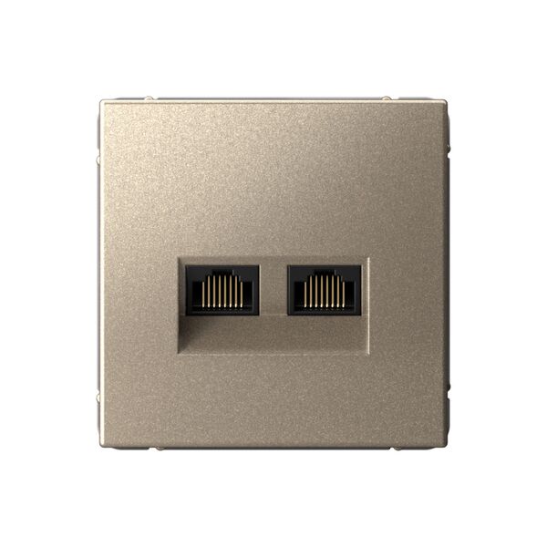 РОЗЕТКА двойная компьютерная RJ45+RJ45, кат.6А, механизм, ШАМПАНЬ ARTGALLERY