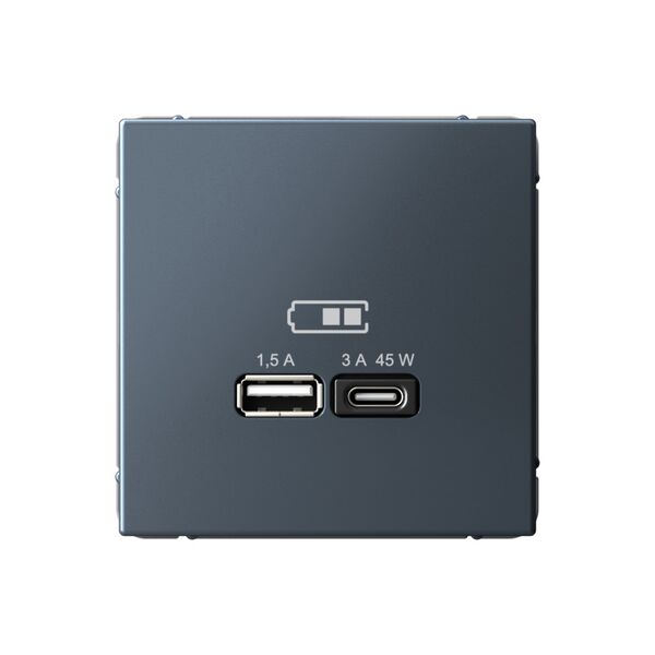 USB РОЗЕТКА A + тип-C 45Вт высокоскор.заряд. QC, PD, механизм, ГРИФЕЛЬ ARTGALLERY