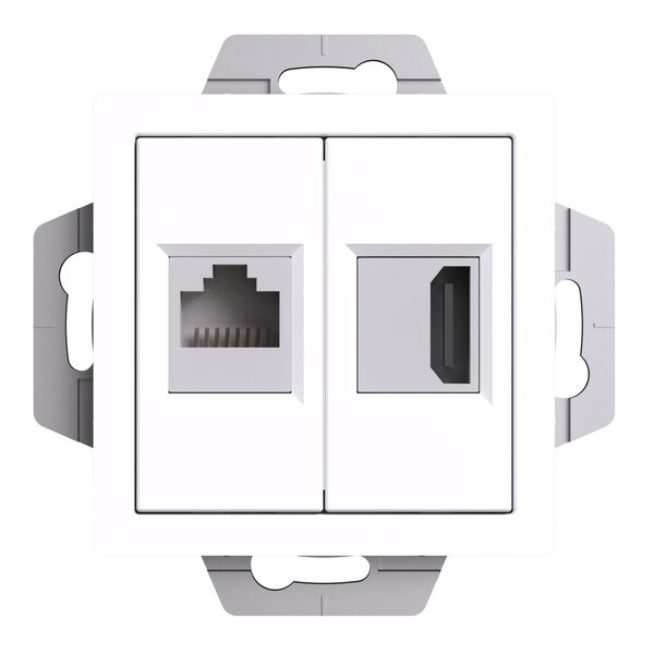 РОЗЕТКА двойная HDMI+RJ45, кат.5Е, механизм, БЕЛЫЙ
