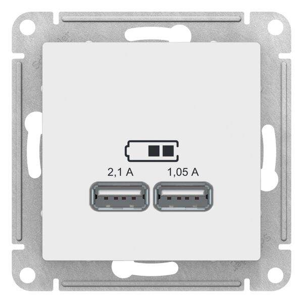 USB РОЗЕТКА, 5В, 1 порт x 2,1 А, 2 порта х 1,05 А, ЛОТОС, ATLAS 1шт