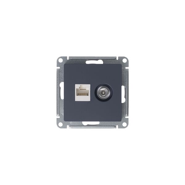 РОЗЕТКА двойная комп+ТВ, RJ45+TV, кат.5E, ГРИФЕЛЬ, ATLAS 10шт