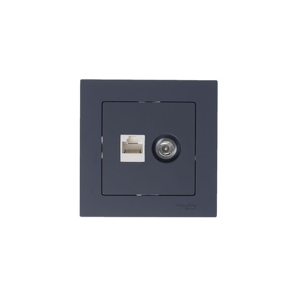 РОЗЕТКА двойная комп+ТВ, RJ45+TV, кат.5E, ГРИФЕЛЬ, ATLAS 10шт