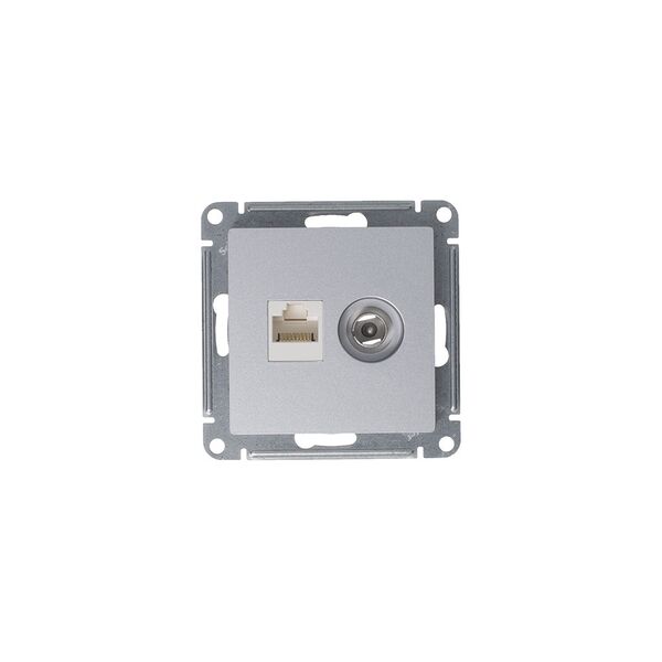 РОЗЕТКА двойная комп+ТВ, RJ45+TV, кат.5E, АЛЮМИНИЙ, ATLAS 10шт