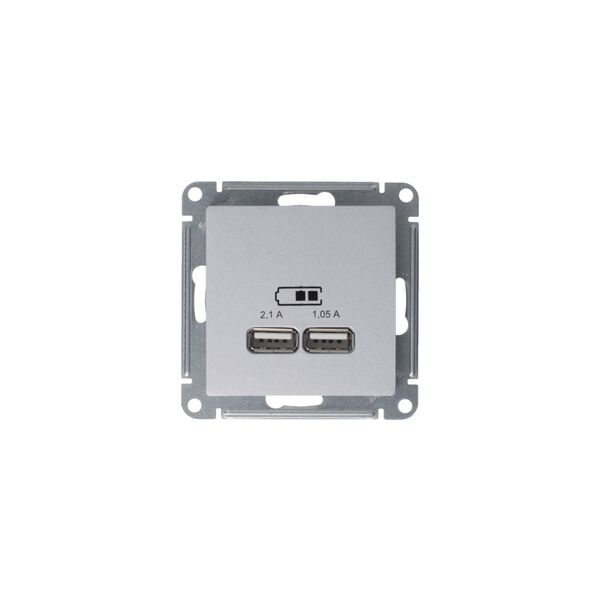 USB РОЗЕТКА, 5В, 1 порт x 2,1 А, 2 порта х 1,05 А, ЖЕМЧУГ, ATLAS 1шт