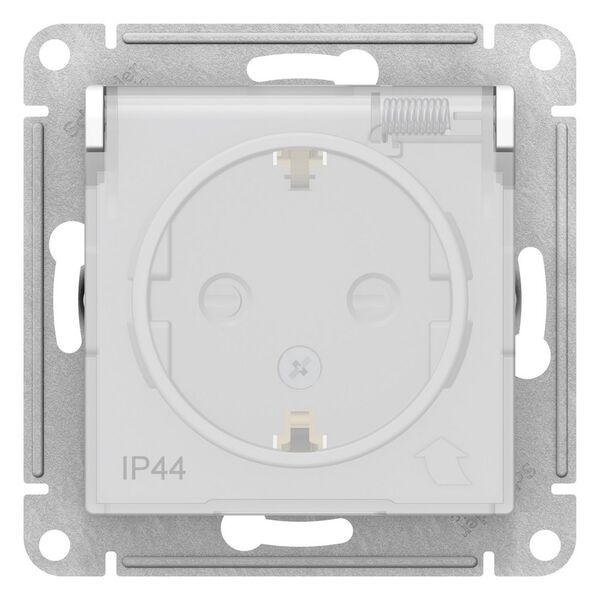 РОЗЕТКА с з/к со шторками с крышкой, 16А, IP44, БЕЛЫЙ, ATLAS Aqua 15шт