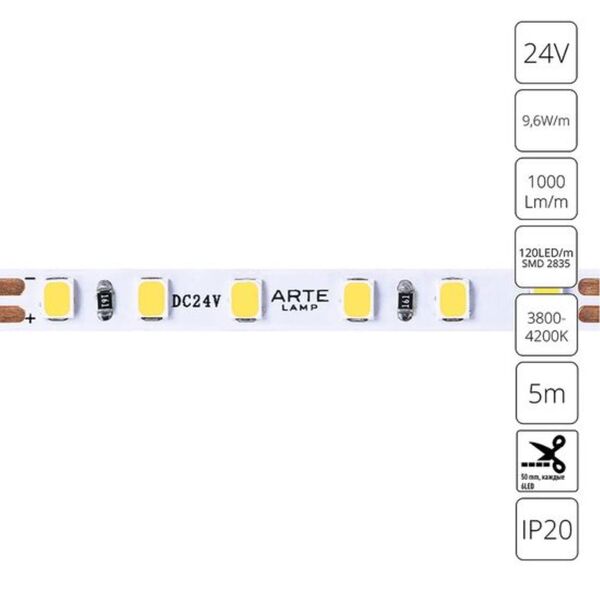 ((Светодиодная лента TAPE LED* 9,6Вт IP20 4000K  ARTE LAMP
