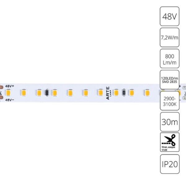 ((Светодиодная лента TAPE LED* 7,2Вт IP20 3000K  ARTE LAMP