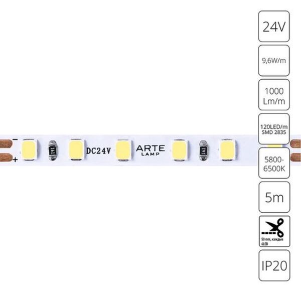 ((Светодиодная лента TAPE LED* 9,6Вт IP20 6000K  ARTE LAMP