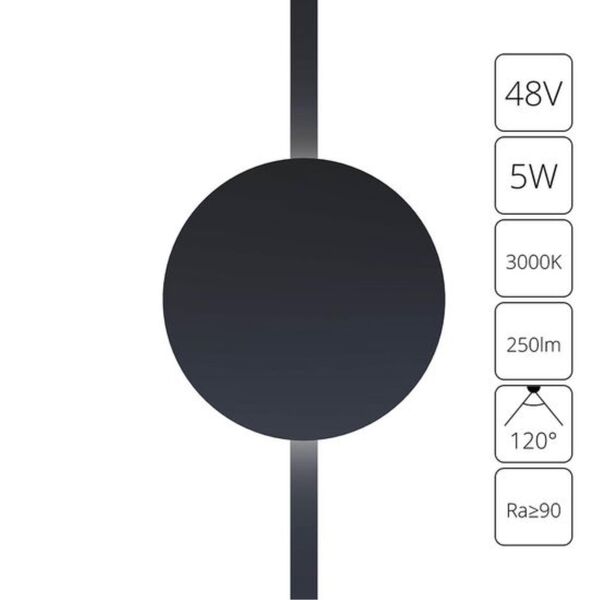 ((A1163PL-1BK СВЕТИЛЬНИК НАСТЕННЫЙ RAPID 48В 5Вт 173лм 3000К 90+ 120° ARTE LAMP
