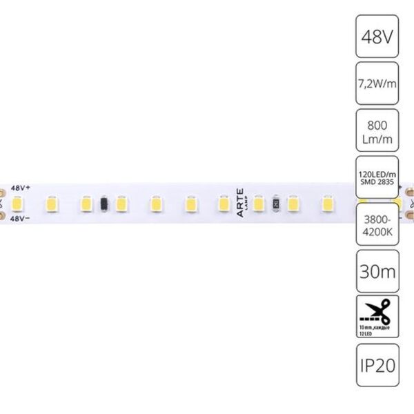 ((Светодиодная лента TAPE LED* 7,2Вт IP20 4000K  ARTE LAMP