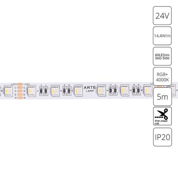 ((Светодиодная лента TAPE LED* 14,4Вт IP20 4000K  ARTE LAMP