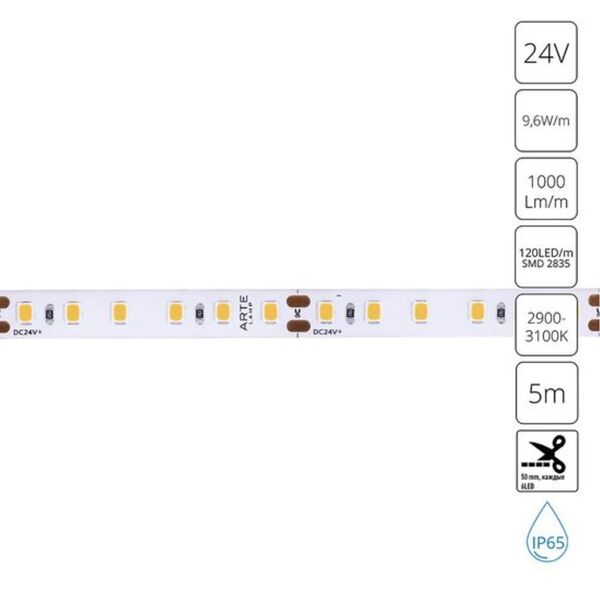 ((Светодиодная лента AQUA TAPE LED* 9,6Вт IP65 3000K  ARTE LAMP