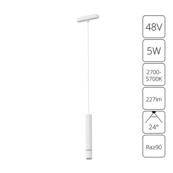 ((A2959PL-1WH СВЕТИЛЬНИК ПОДВЕСНОЙ RAPID 48В 5Вт макс 227лм 2700-6000К 95+ 24° smart ARTE LAMP