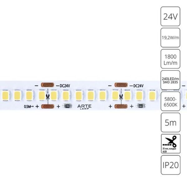 ((Светодиодная лента TAPE LED* 19,2Вт IP20 6000K  ARTE LAMP