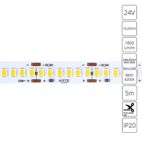 ((Светодиодная лента TAPE LED* 19,2Вт IP20 4000K  ARTE LAMP