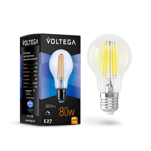Светодиодная лампа Crystal A60 8W 2800K E27 DIM (5489)