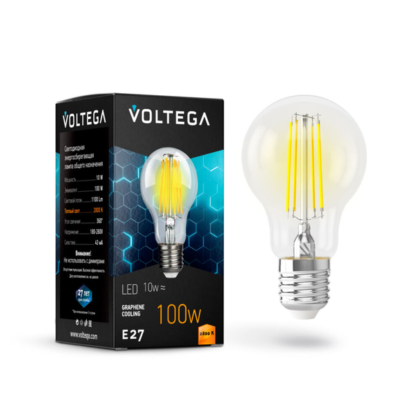 Светодиодная лампа Crystal Graphene A60 10W 2800K E27 (7102)