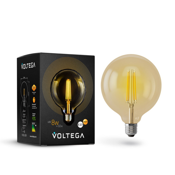 Светодиодная лампа Loft Led  G125 8W 2800K E27 DIM (6838)